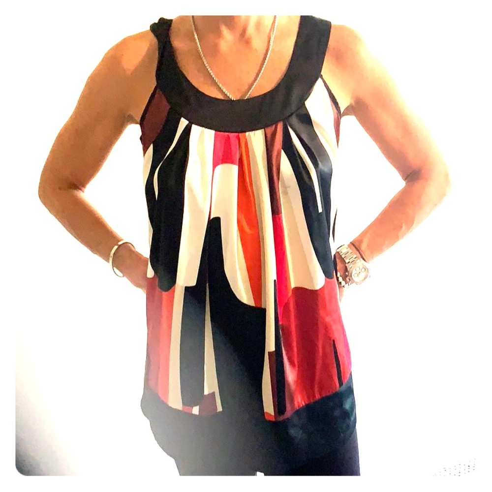 Multi coloured satin tank